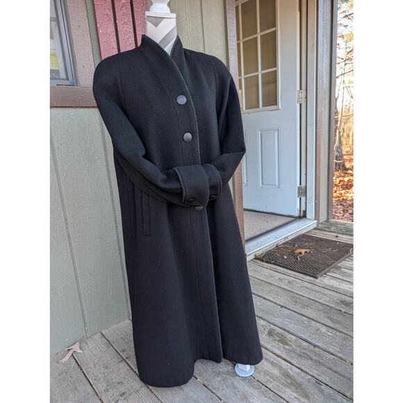 Vintage Jad Coat 14 Petite Black Wool Over Opera Dress Evening Formal Long USA - Picture 4 of 14